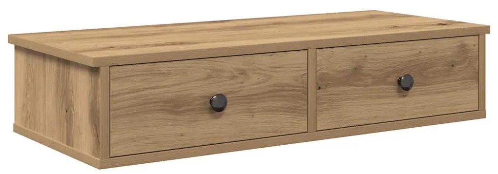 Falipolc fiókokkal artisian tölgy 80x31x17 cm műszaki fa