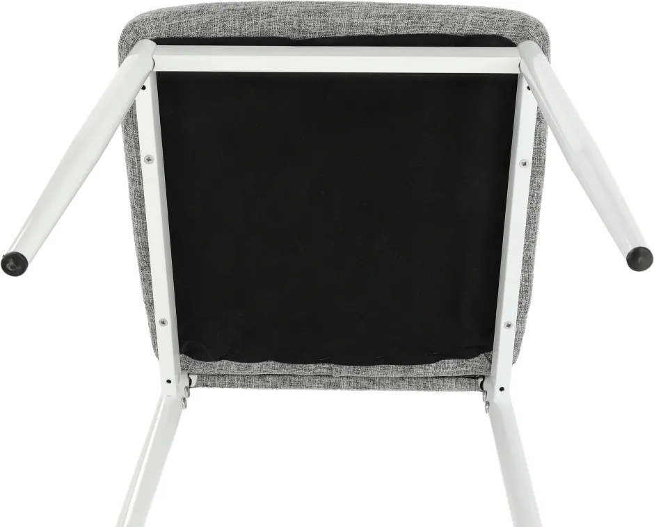 Étkezőszék, világos szürke szövet/fehér fém, COLETA NOVA