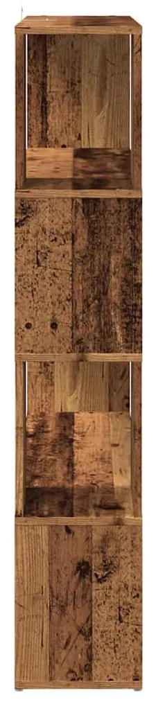 antik fa színű térelválasztó könyvszekrény 100x24x124,5 cm