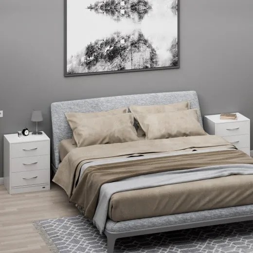 Casaria® Eloise éjjeliszekrény 54x39x28 cm - LED fehér