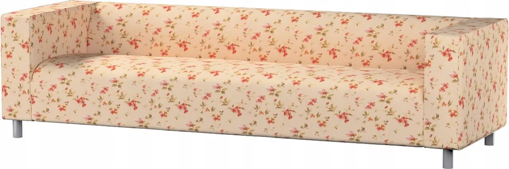 Klippan 4 személyes kanapé huzat Ikea virágok krémszínű háttérrel