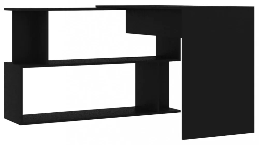 fekete szerelt fa sarokasztal 200 x 50 x 76 cm