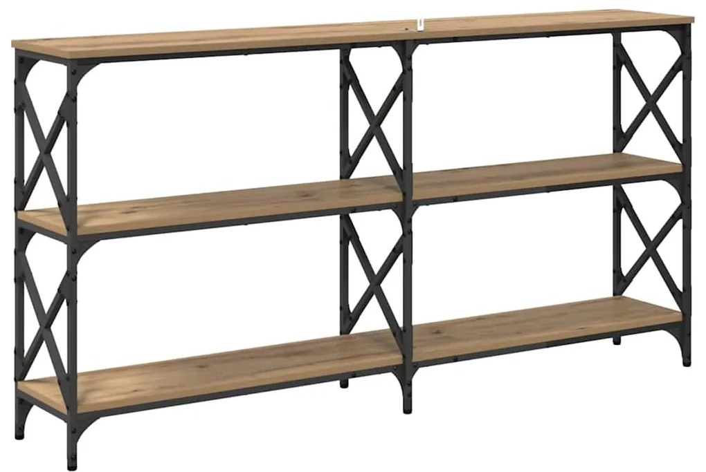 Konzolasztal kézműves tölgy 156 x 28 x 80,5 cm Faanyag