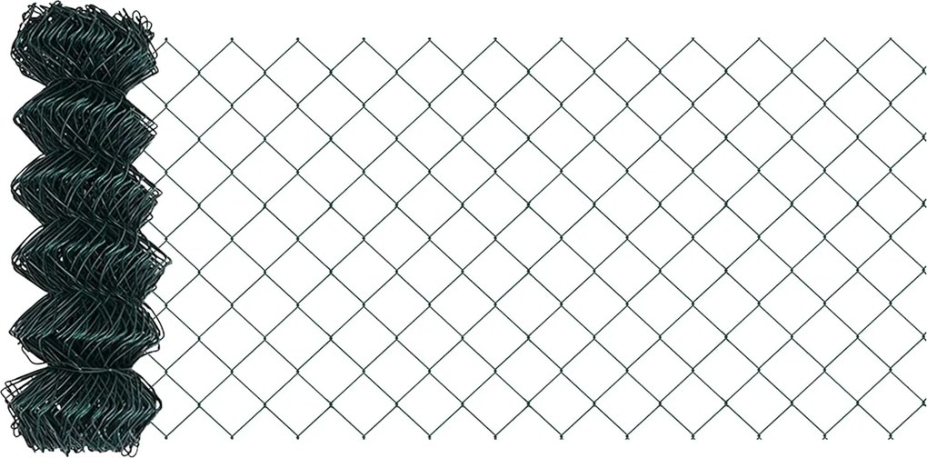 vidaXL Láncszem Kerítés Zöld 10 x 0,8 m Acél