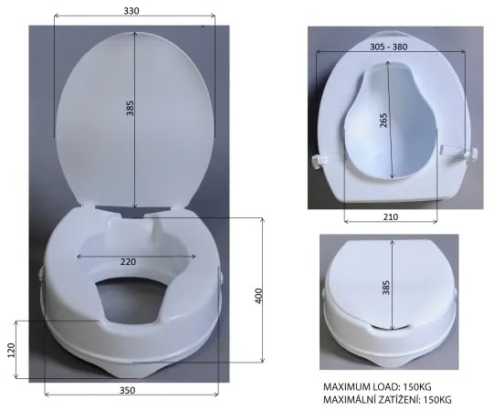 Ridder - Magasított WC-ülőke fehér