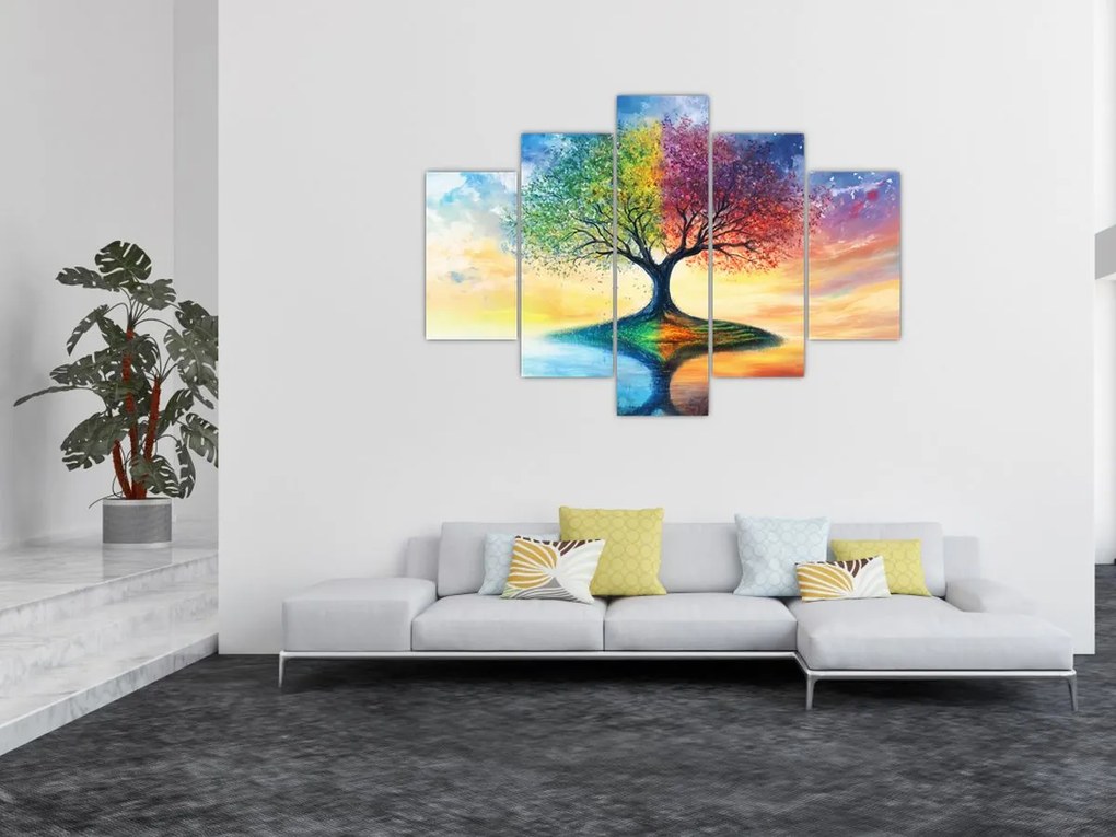 Kép – Évszakok festett fája (150x105 cm)