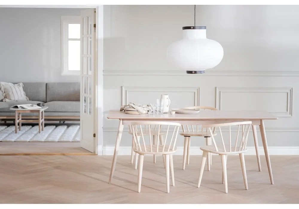 Bővíthető étkezőasztal tölgyfa dekoros asztallappal 190x90 cm Yumi - Rowico