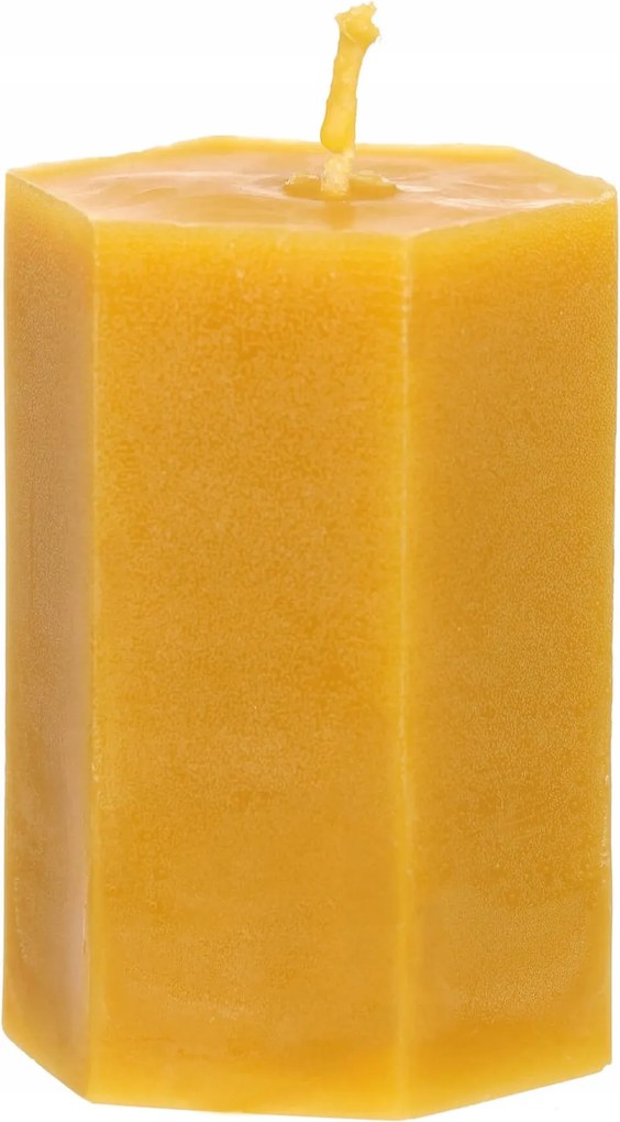 Méhviasz gyertya Hatszögletű 9 cm 100% Természetes viasz