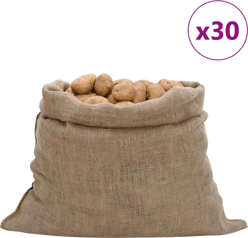 vidaXL 30 db jutazsák 100 x 110 cm 100% juta 220 g/m2