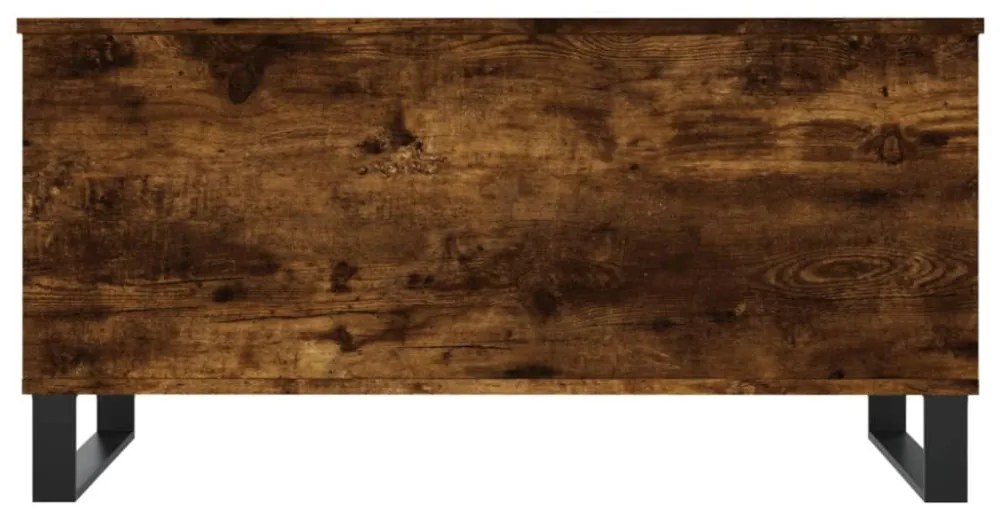 füstös tölgy színű szerelt fa dohányzóasztal 90 x 44,5 x 45 cm