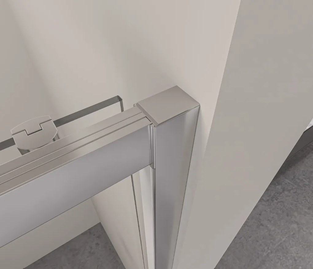 Erga Alpine, tolóajtós zuhanykabin 130 (ajtó) x 100 (fal) x 195 cm, 6mm átlátszó üveg, króm profil, ERG-V02-ALPINE-D130G100-CR