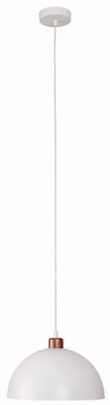 Duolla - Kábeles függőlámpa IRONLINE 1xE27/15W/230V átm. 27 cm fehér/rézszínű