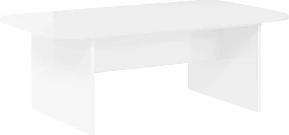 vidaXL Dohányzóasztal Magas Fényű Fehér 93 x 53 x 33 cm Faanyag