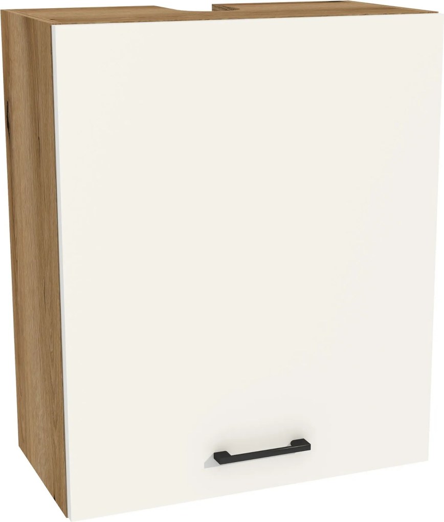 Konyhaszekrény felső páraelszívó 60/72 Capri korpusz tölgy Evoke front fehér matt