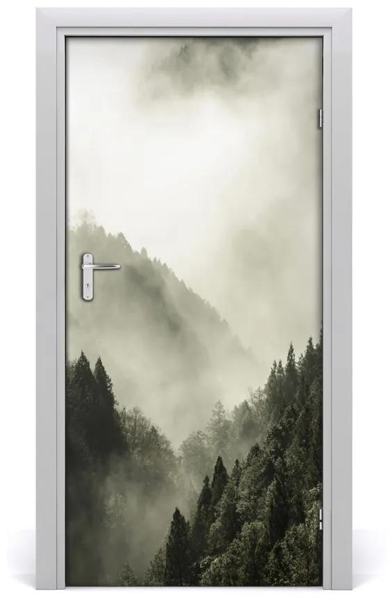 Ajtó méretű poszter Köd az erdőben 75x205 cm