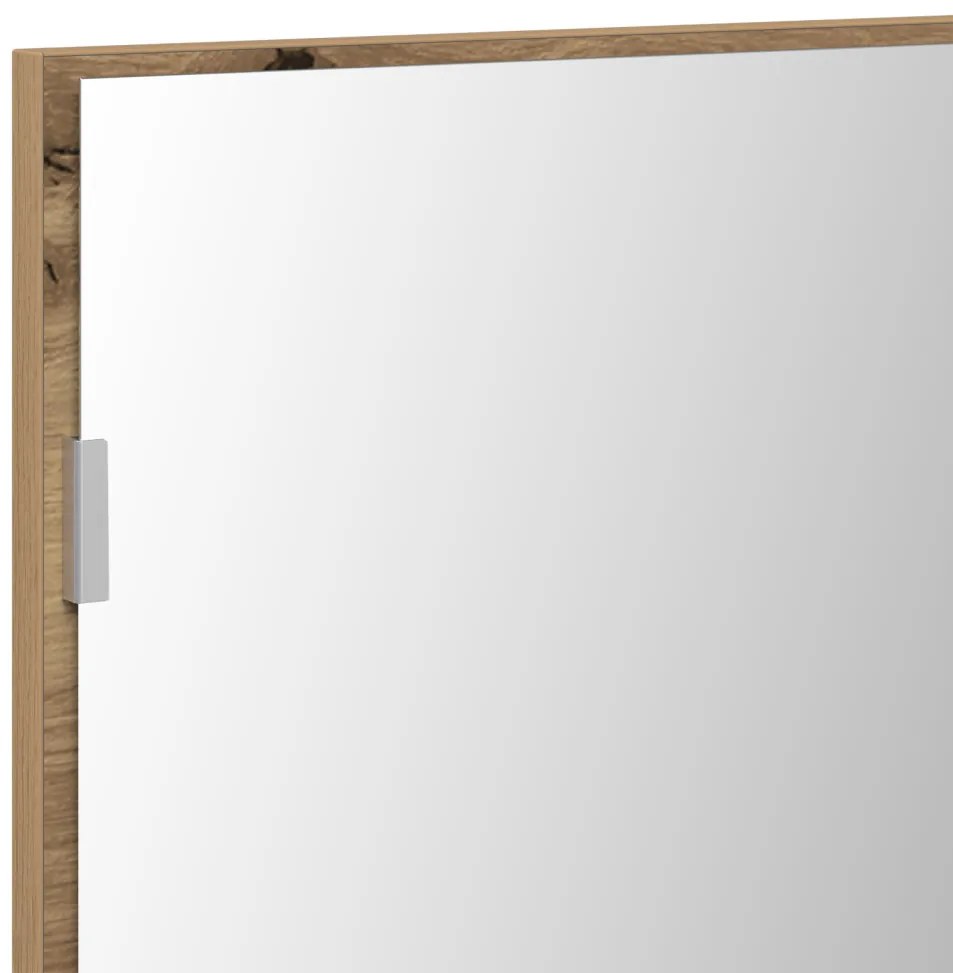 Fürdőszoba tükör szekrény LED világítással Mestergerenda tölgy 80x37 cm