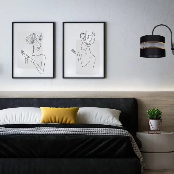 Fali lámpa CORAL 1xE27/60W/230V fekete