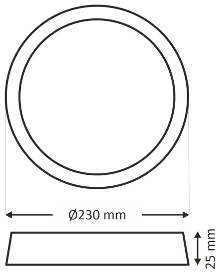 LED mennyezeti lámpa LED/18W/230V 3000/4000/6500K átm. 23 cm fehér