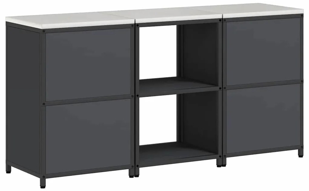Konyhai Tároló Készlet 3 pcs Antracitszürke 180 x 50 x 92 cm