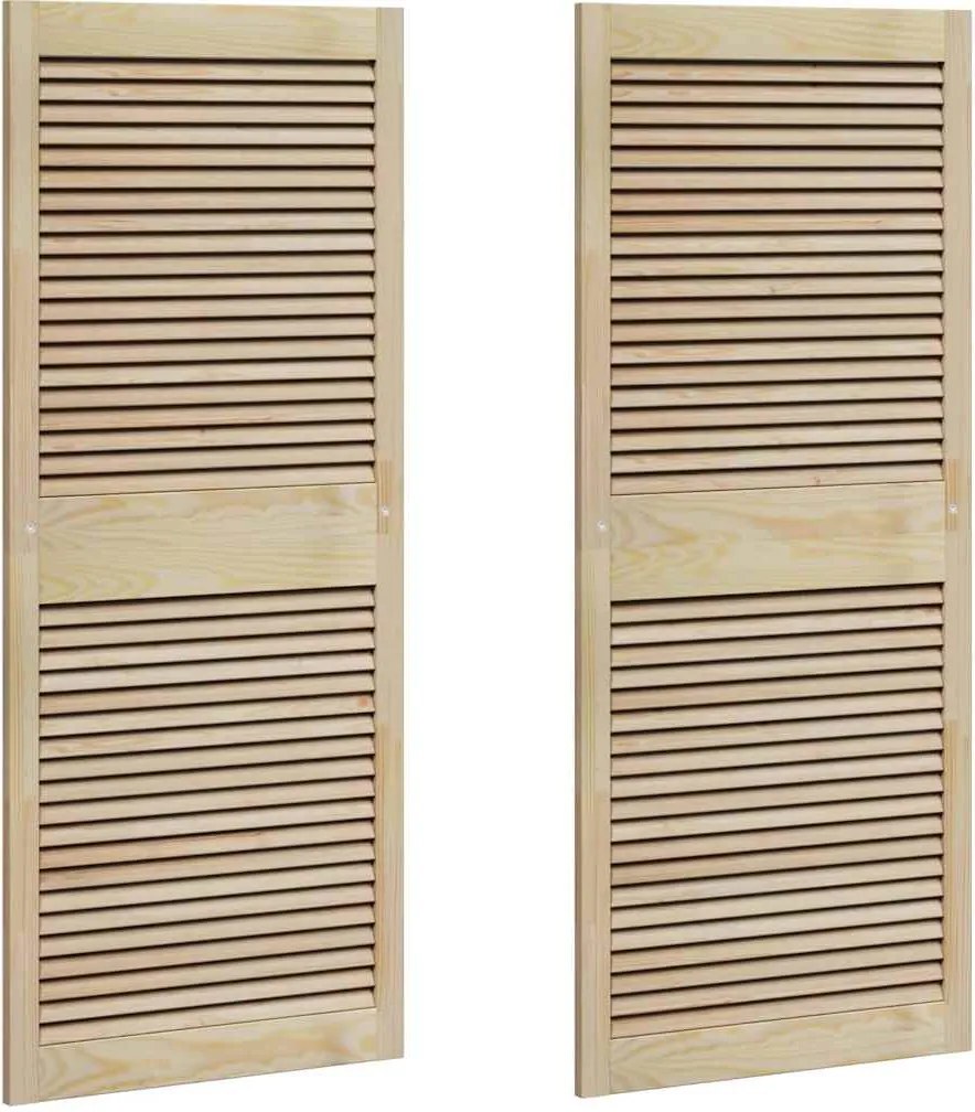 vidaXL Széfajtó 2 pcs Természetes 140,5 x 2,1 x 59,5 cm Tömör fenyőfa