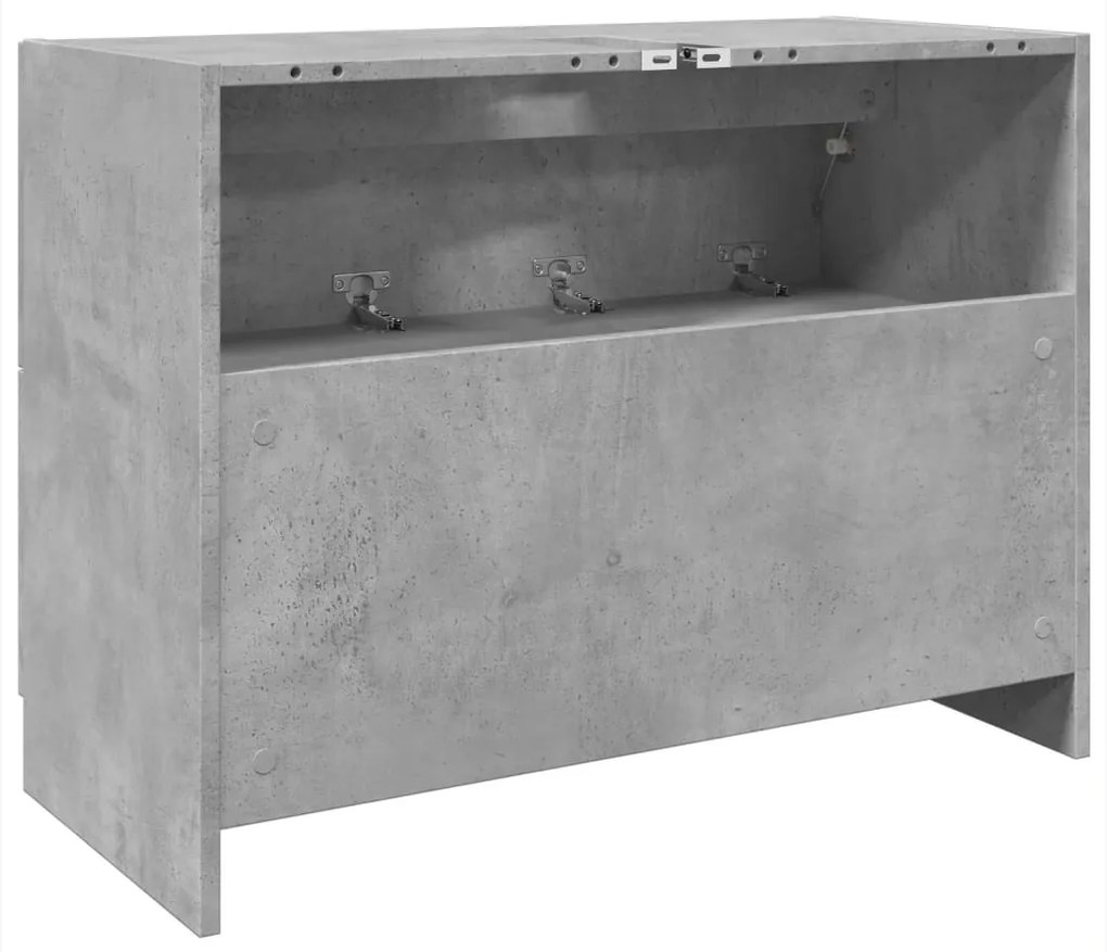 betonszürke szerelt fa mosdószekrény 78 x 37 x 59 cm