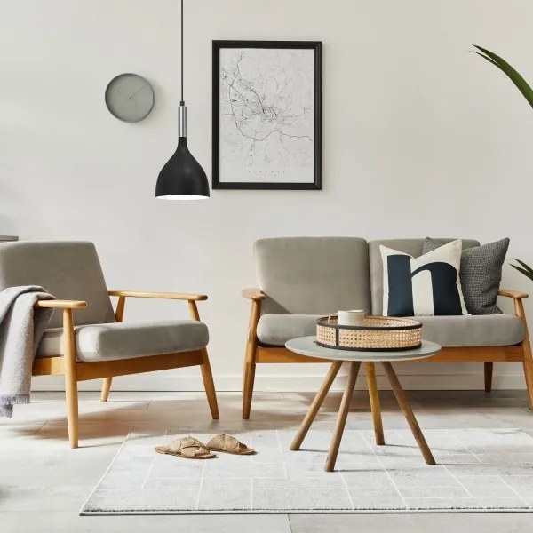 Csillár zsinóron NOAK 1xE27/15W/230V fekete/króm