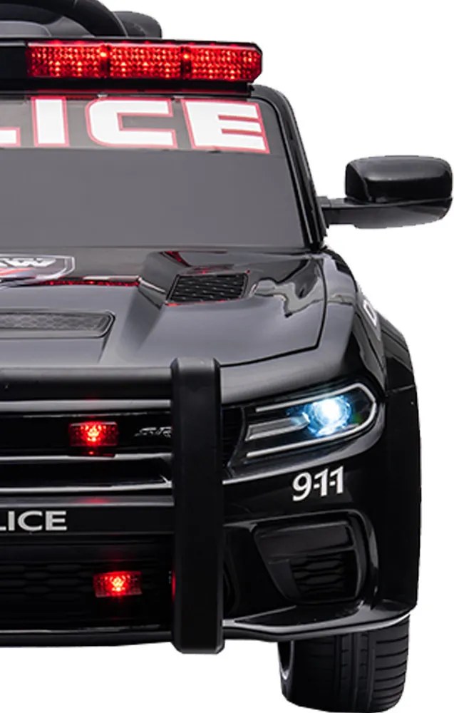 Elektromos Dodge rendőrautó fekete