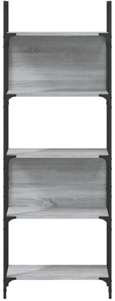 5 szintes szürke sonoma szerelt fa könyvespolc 60,5x24x166,5 cm