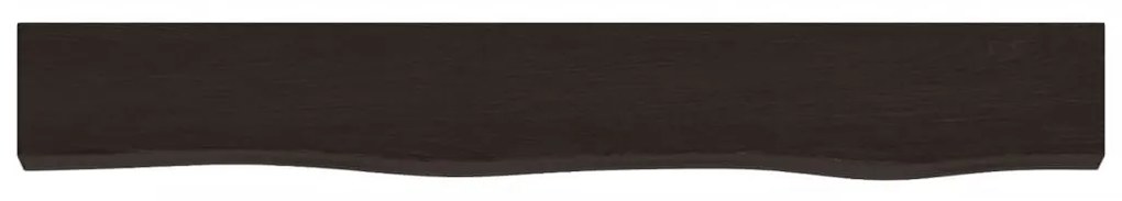 sötétbarna kezelt tömör tölgyfa fali polc 80x10x2 cm
