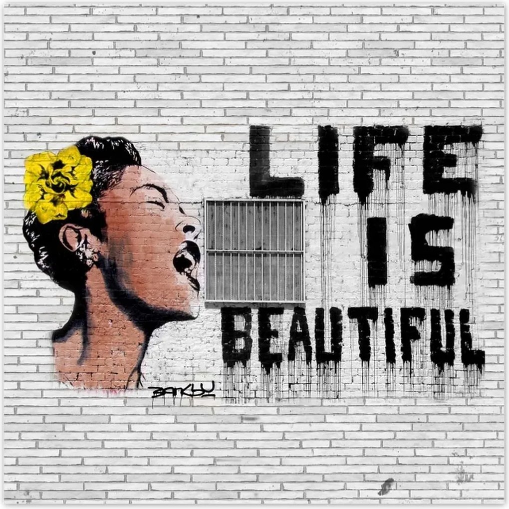 Poszterek 140x140 Banksy Life is beautiful