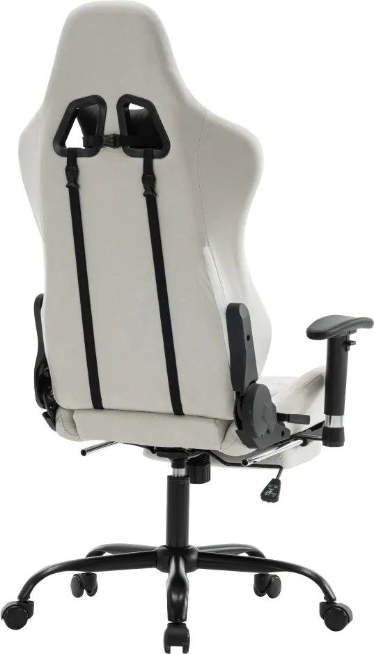 Irodai/gamer szék, fehér/fekete, teherbírás 150 kg, PAPIBAS