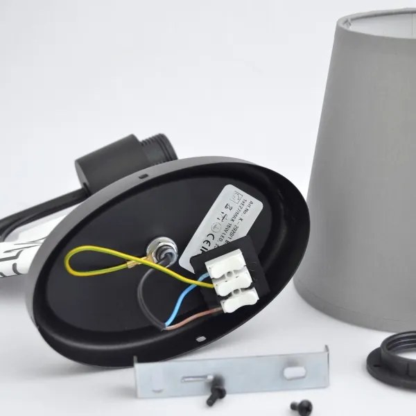 Fali lámpa MALBO 1xE27/15W/230V szürke/fekete