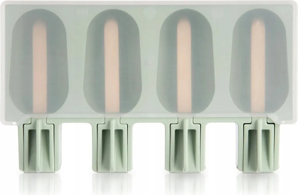 Szilikon Fagylaltforma Pálcikán, Fedővel, Zöld