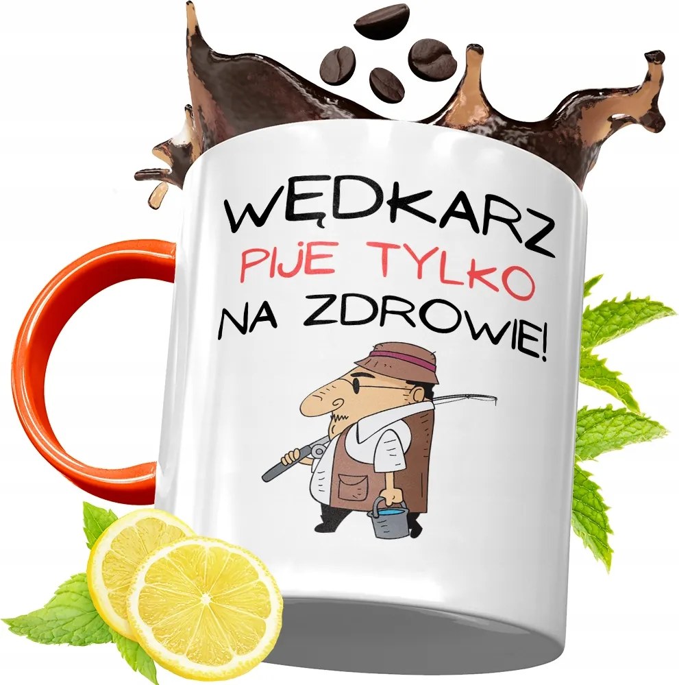 Narancssárga Bögre Horgászoknak Ajándék fényképes nyomtatással