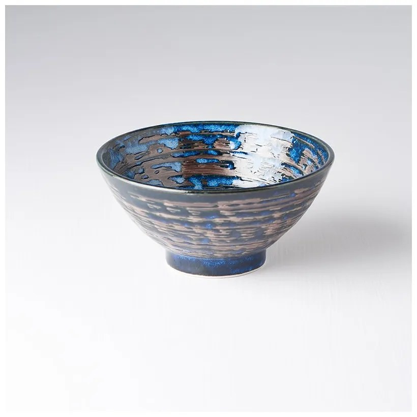 Copper Swirl kék kerámia tál, ø 16 cm - MIJ