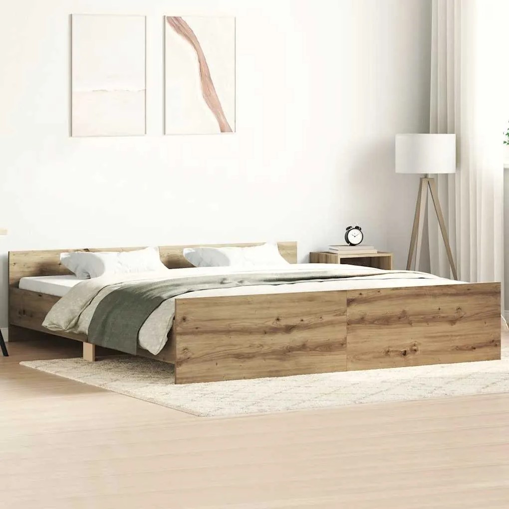kézműves tölgy szerelt fa ágykeret matrac nélkül 180x200 cm