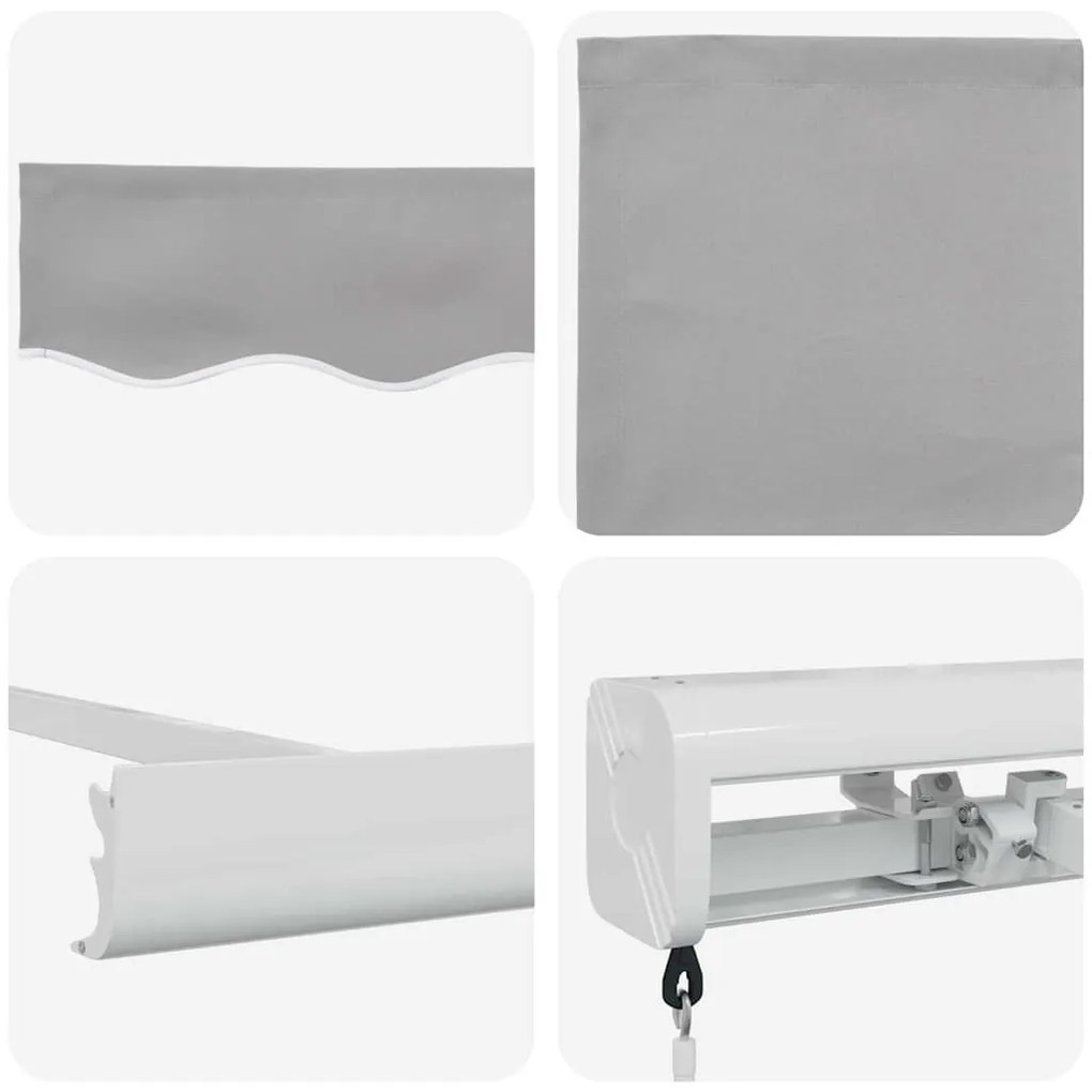 Behúzható napellenző Világosszürke 300 x 250 cm Szövet, Fém