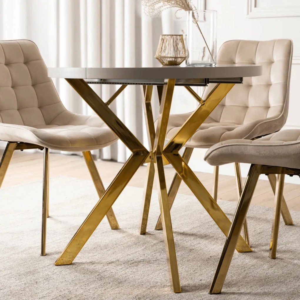 DORIAN asztal 80–160 cm, kasmír/arany