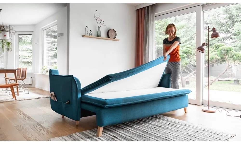 Türkiz kinyitható kanapé 225 cm Charming Charlie – Miuform