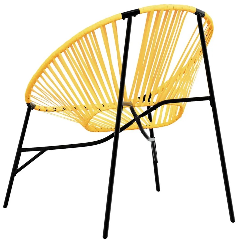 fekete és sárga polyrattan kerti tojás szék