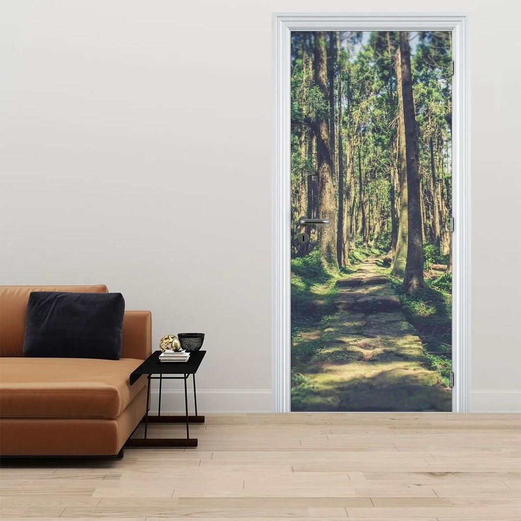 Fotótapéta ajtóra - Ösvény a fák között (95x205cm)