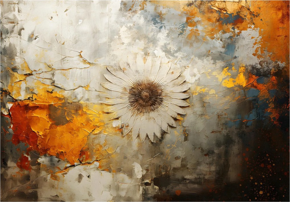 Fotótapéta Fehér virág texturált háttérrel pasztell színek 520x318 +ragasztó