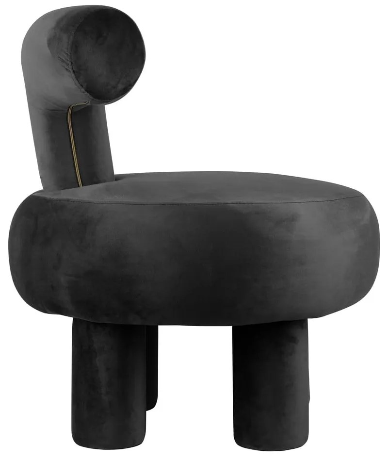 Fekete bársony fotel Abrazo – Leitmotiv