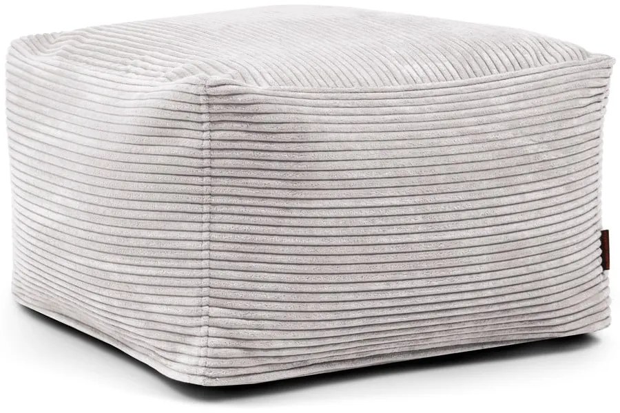 Világosszürke kordbársony babzsákfotel Softbox MooG – SLOWDOWN