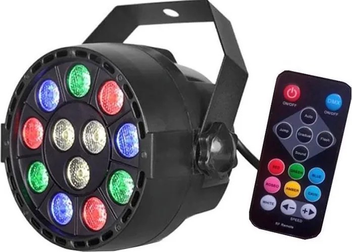 LED Disco reflektor LED/12W/230V többszínű + távirányító