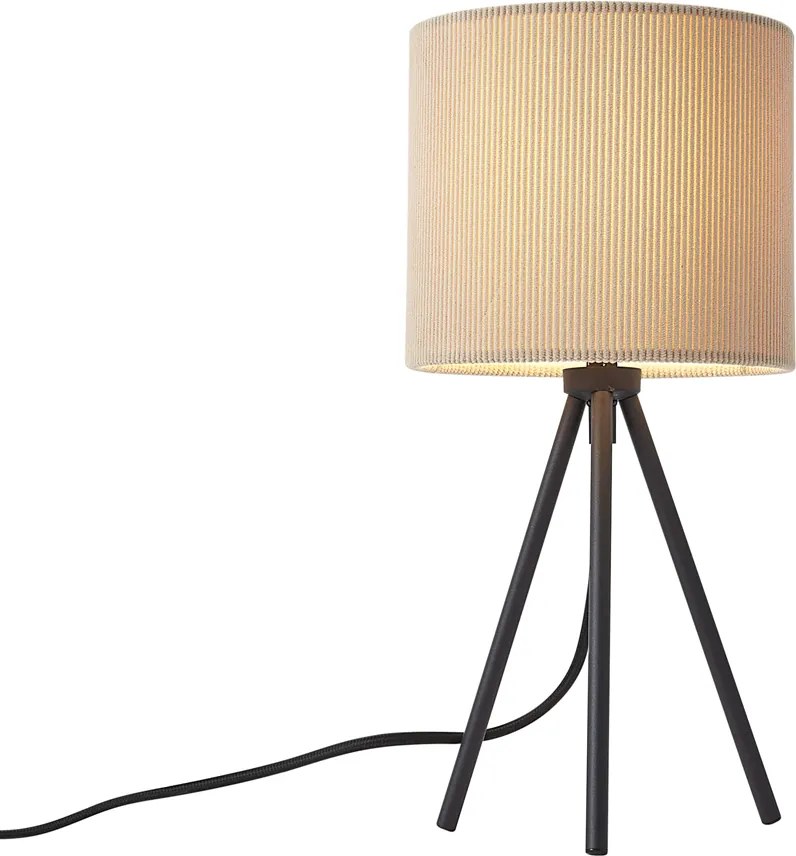 Modern háromlábú asztali lámpa taupe színben, bársonyernyővel - Luz