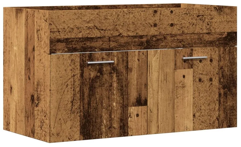 Antik fa színű szerelt fa mosdószekrény 90x38,5x46 cm