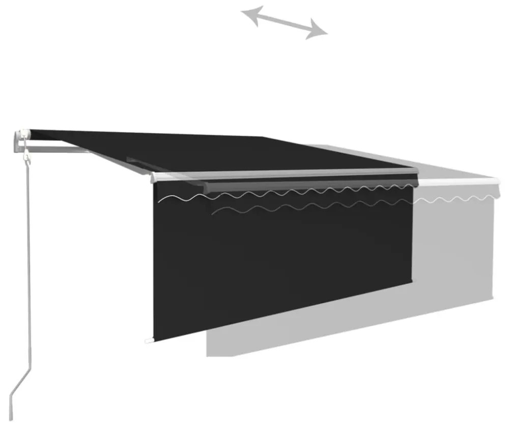 antracitszürke automata kihúzható napellenző redőnnyel 3x2,5 m