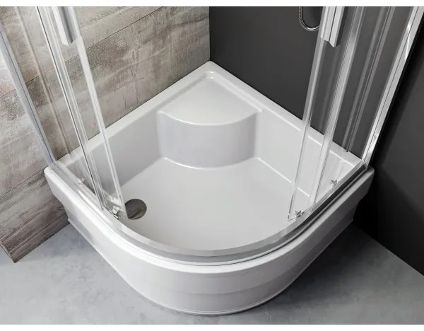 Ravak A217001020 - SABINA negyedköríves zuhanytálca 90x90 cm fehér