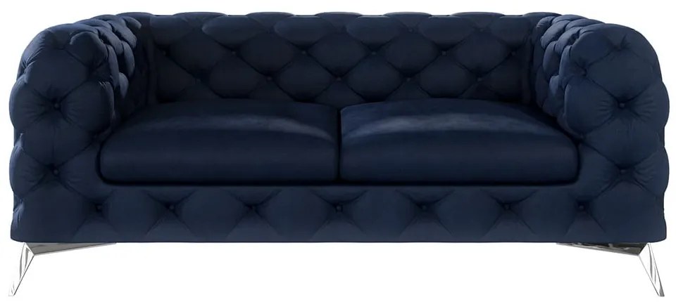 Sötétkék bársony kanapé 185 cm Chelsea – Ropez